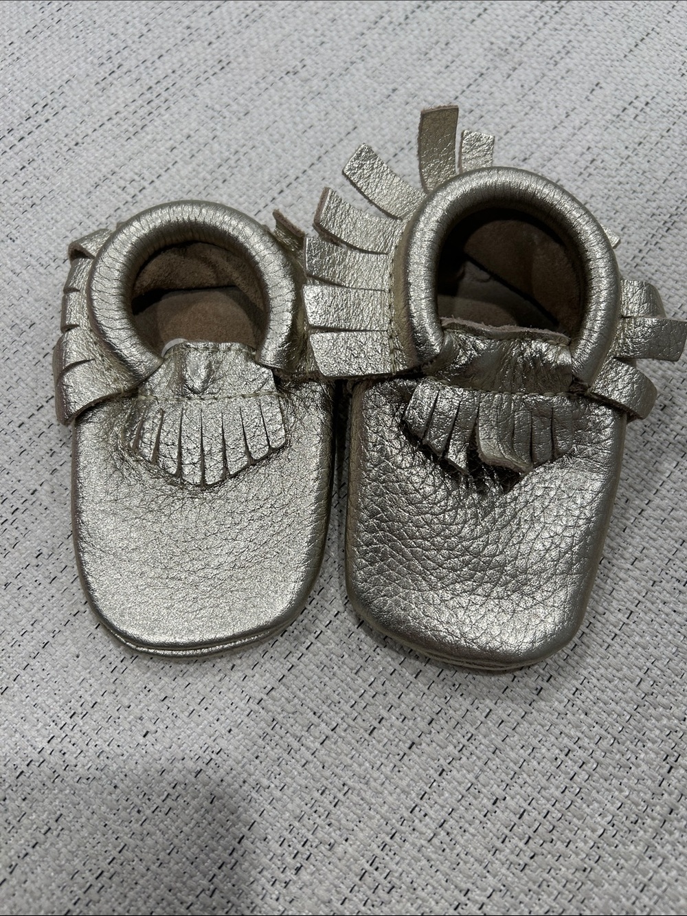 Metallic Gold Fringe Baby Moccasins - Kids Shoes